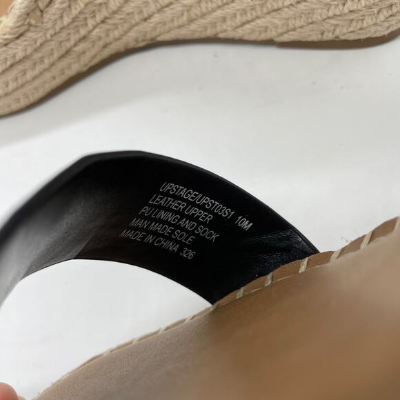 Steve Madden Women's Upstage Wedge Sandal Black Leather Size 10 - Picture 5 of 8